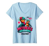 Womens Mom and Baby's First Mother's Day Together, Mothers Day 2024 V-Neck T-Shirt