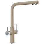 Franke Kitchen Sink tap Made of Granite (Fragranite) with a Fixed spout Neptune Clear Water-Cappuccino 115.0370.698