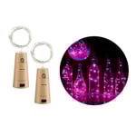 2-pack LED Ljusslinga Lampor Belysning för Flaskor Dekoration rosa