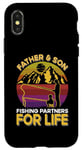 Coque pour iPhone X/XS Père-fils Partenaires de pêche pour la vie rétro assortis