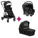 Chicco Pack poussette trio Seety Etna black + coque Kory plus air nacelle