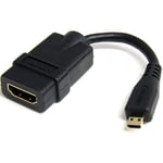 StarTech.com Adaptateur Micro HDMI vers HDMI - 4K 30Hz - Câble/Dongle Convertisseur Micro HDMI Type-D Haute Vitesse vers HDMI 1.4 - Résistant - Écrans, TV & Affichages Ultra HD HDMI - M/F (HDADFM5IN)