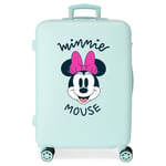 Disney Minnie Teen Suitcase Medium Blue 46x65x23cm Rigid ABS Combination Closure Side 56L 3.1kg 4 Double Wheels