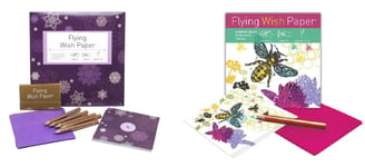 Flying Wish Paper Combo Set, 1 x Purple Snow Large Kit + 1 x Just Bee Mini Kit Set - Write it, Light it & Watch it Fly - (2 x Sets)