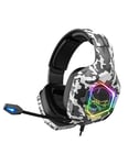 SPIRIT OF GAMER - Elite-H50 – Casque Audio Gamer Camouflage Artic - Microphone Flexible – Coussinets Similicuir - LED RGB –Jack 3.5mm PS5 / XBOX X / PC / PS4 / XBOX ONE / Switch