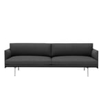 Muuto - Outline 3-Seater / Polished Aluminium Base Remix 163 - Soffor