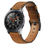 DEALELE Strap Compatible with Samsung Gear S3 Frontier/Classic/Galaxy Watch 46mm / Galaxy 3 45mm, 22mm Soft Leather Replacement Bands for Huawei Watch 3/3 Pro / GT3 46mm / GT2 46mm, Brown