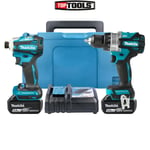 Makita DLX2455TJ 18V Combi & Impact Driver + 2 x 5Ah Batteries, Charger & Case