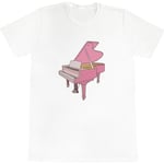 'Pink Grand Piano' Adult's Cotton T-Shirt (Small) (TA00063477)
