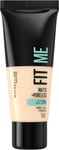 Maybelline Fit Me Foundation, Medium Coverage, Blendable with a Matte and Porele