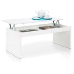 Table ou table basse relevable, blanc brillant, 100 cm 43-54 x 100 x 50 cm