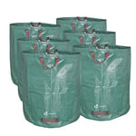VOUNOT Set of 6 Garden Waste Bags, 272 L Heavy Duty Garden Refuse Bags with Handles, Reusable Large Garden Bags, Green