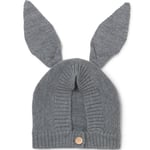 Liewood Villas knit wool baby hat rabbit – grey melange - 6-12m