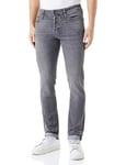 JACK & JONES Men's Jeans Slim Fit Denim Pants Low Rise Button Fly, Black Denim Colour, UK Size 34W / 34L