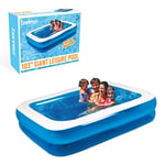Benross 83400 Family Inflatable Rectangular Paddling Swimming Pool, 2.6m x 1.75m, Blue