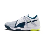 Puma Explode XT 3 Jr Chaussures de Futsal, Blanc White-Grey Dawn-Safety Yellow-Gibraltar Sea 01, 29 EU