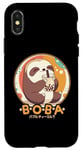 Coque pour iPhone X/XS Kawaii Paresseux Boba Anime Paresseux Loving Bubble Tea Neko