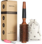 BESTOOL Round Brush for Blow Drying, Boar Bristle Round Hair Brush with Wooden