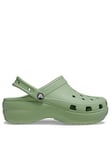 Crocs Classic Platform Clog Wedge - Fair Green, Green, Size 4, Women