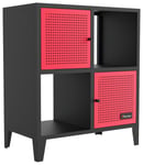 X Rocker Mesh-Tek Square 4 Cube Storage Unit - Red and Black