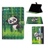 Huawei MediaPad M5 Lite bild mönstrat syntetläder tablett skyddsfodral med kort platser - Bamboo Panda