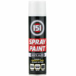 1 x 250ml 151 White Gloss Aerosol Paint Spray Cars Wood Metal Walls Graffiti