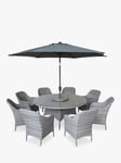 LG Outdoor Monte Carlo 8-Seater Round Garden Dining Table & Chairs Set