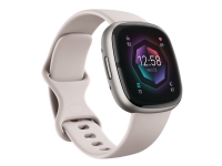 Fitbit Sense 2 - Platina-aluminium - smart klocka med band - månvitt - bandstorlek: S - NFC, Bluetooth