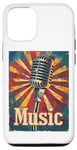 Coque pour iPhone 14 Pro Microphone chanteur vintage rétro chanteur