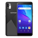 Konrow - Star 55 Max - Smartphone 4G Double SIM - Écran 5,45'' QHD, Mémoire 32Go, 3Go RAM, Bluetooth 4.0, WiFi, GPS, Batterie 3000mAh, 2 Caméras de 13 & 8 Mpx - Android 12 (Édition Go) - Noir