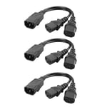 3Pièces Nouveau PVC 1-to-2 Y-Cable IEC320-C14 à 2C13 Cord Adapter PDU / UPS