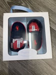 Ralph Lauren Baby Boy Blue Crib Shoes Size 3.5 Pram Shoes New Gift Boxed