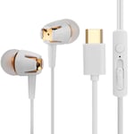 Cuifati Type C Headphones,Hands-free Call Type C Earphones In-ear Super Deep Bass Type C Earbuds with Mic,Type C Earbuds USB C Earphones HiFi Stereo Magnetic with Mic for LETV