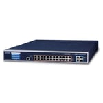 PLANET GS-6320-24UP2T2XV nettverkssvitsj Håndtert L3 Gigabit Ethernet (10/100/1000) Strøm over Ethernet (PoE) 1.25U Blå