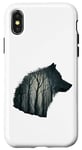 Coque pour iPhone X/XS Loup dans les bois