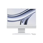 Apple iMac 24" écran rétina 4,5K 256 Go SSD 8 Go RAM Puce M3 CPU 8 cœurs GPU 10 cœurs Argent Nouveau