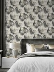 Muriva Elysian Floral Black And Gold Wallpaper