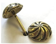 40 ASTER SWIRL UPHOLSTERY NAILS BRASS FURNITURE STUDS
