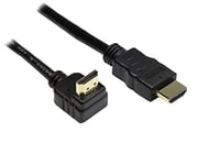 Alcasa Câble HDMI® Haute Vitesse avec Ethernet, connecteur coudé Haut, connecteurs dorés, 1 m, Good Connections®