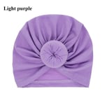 Newborn Beanie Hat Kids Baby Turban Winter Cap Light Purple