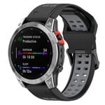 Garmin Fenix ​​7S / 6S / 5S Klockarmband i silikon - Svart, Grå