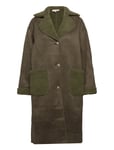 Uria Coat Outerwear Faux Fur Khaki Green A-View