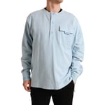 DOLCE & GABBANA Sweater Light Blue Cotton Buttoned Pullover IT48/ US38/ M 680usd