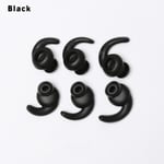 3 Pairs S/m/l Silicone Earbuds Cover Earplug Protector Ear Pads Black