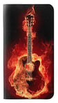 Fire Guitar Burn PU Leather Flip Case Cover For iPhone 11 Pro Max