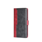 VGANA Book Case Compatible for MOTO Motorola G10, Wallet Premium Leather Filp Magnetic Contrast Color Cover. Red+Black