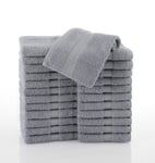 Pretty T Thing (Pack 5-100) 100% Egyptian Soft Cotton Towel 500GSM Flannels Face Wash Cloth Quick Dry 30x30cm (Silver, 5)