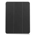 Litchi Skin Tri-Fold Fodral med Pennhållare för iPad Air 10.9 (2020) - Svart