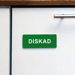 Diskmagnet, Röd/Grön, Diskad/Odiskad, Vit text