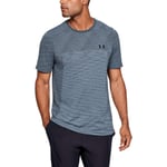 Under Armour Vanish Seamless Short Sleeve, Men's T Shirt with Tight Cut, Cool and Breathable Running Apparel for Men Men, Grey (Wire/Black (073)), M